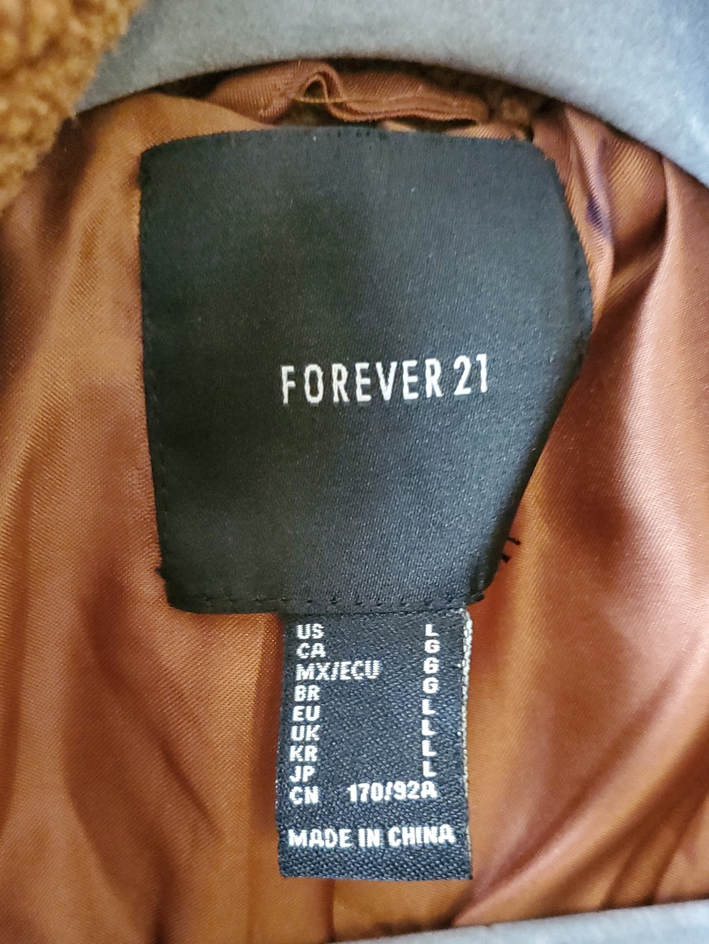 Forever 21 Plush Drop-Sleeve Teddybear Openfront Coat In Brown Size L - Picture 9 of 10